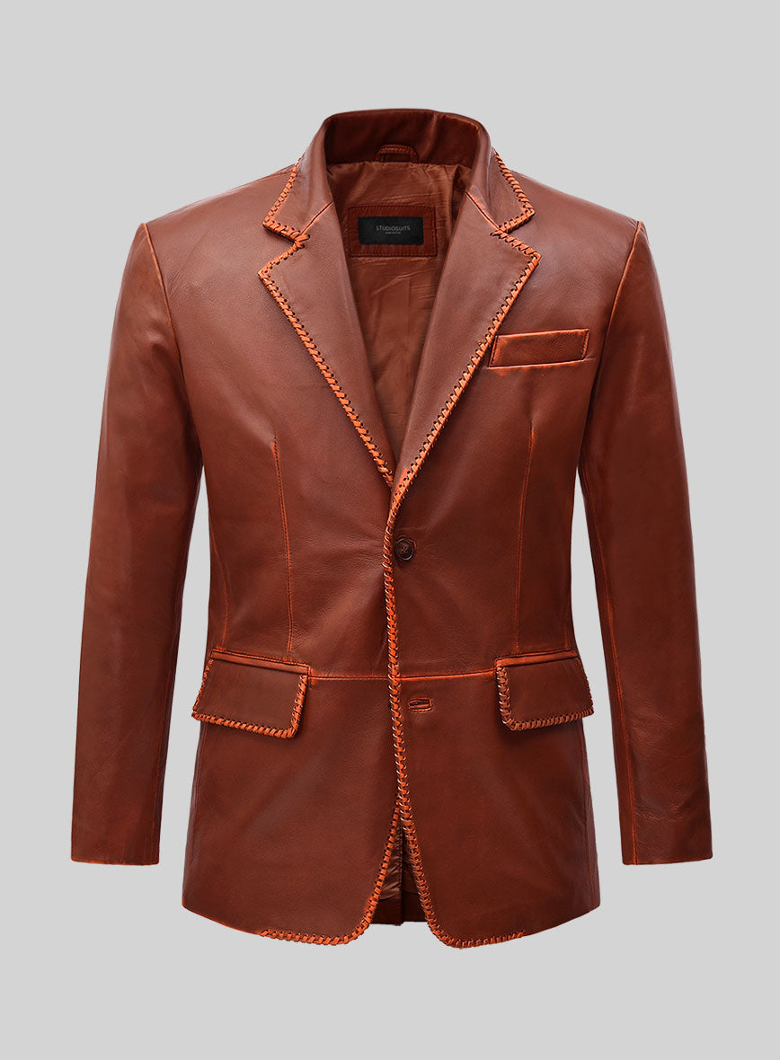 mens leather dress blazers Esquire Mens Leather Jacket Black / M