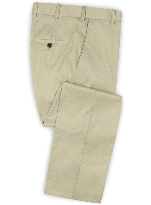 Scabal Sandune Beige Wool Pants - StudioSuits