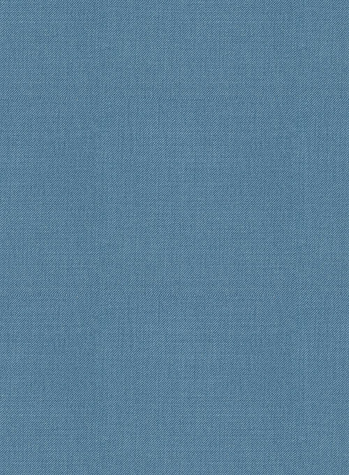 Scabal Steel Blue Wool Pants - StudioSuits