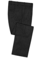 Scabal Worsted Dark Charcoal Wool Pants - StudioSuits