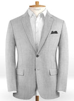 Scabal Worsted Light Gray Wool Jacket - StudioSuits