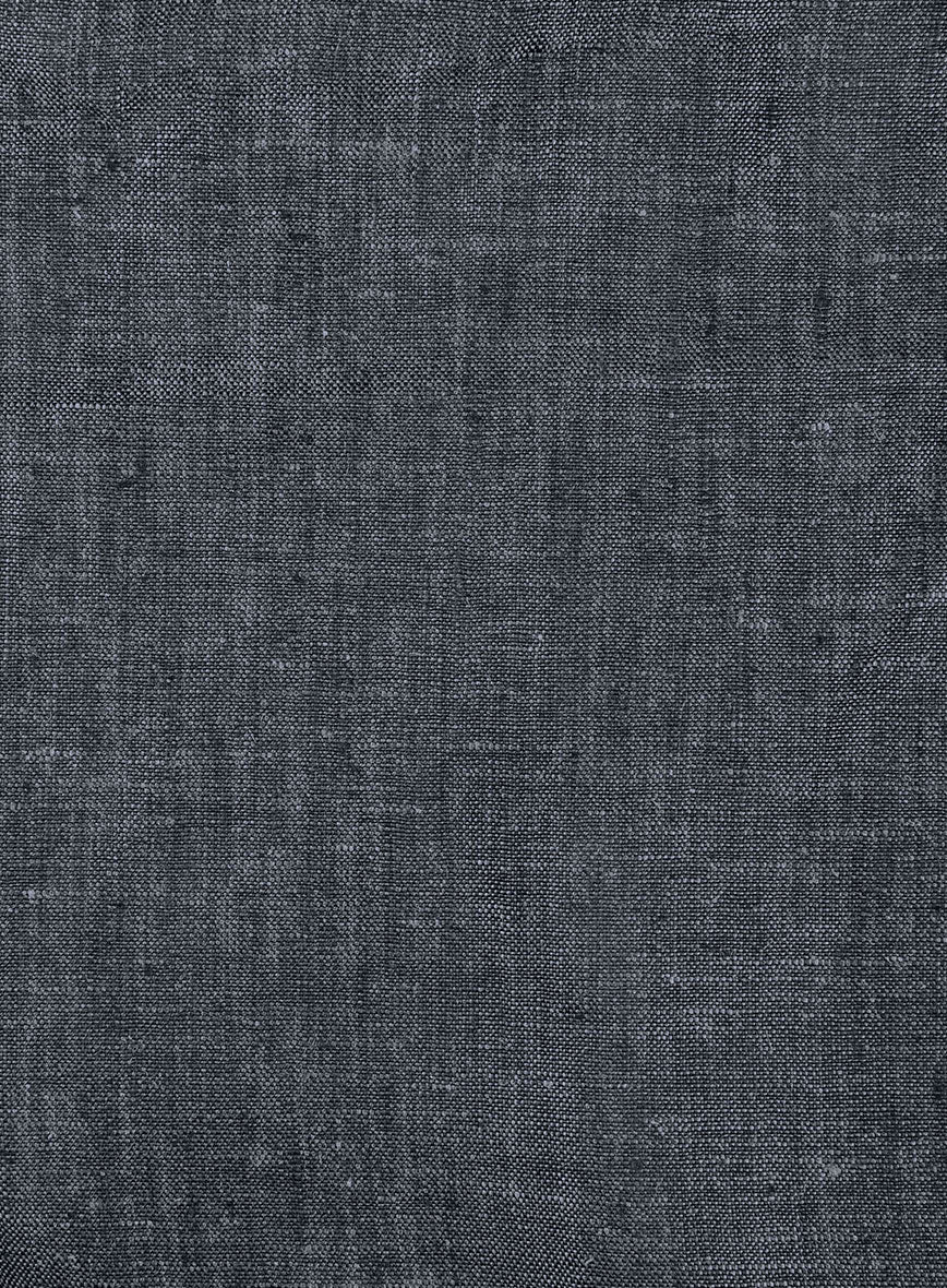 Slate Gray Pure Linen Pants - StudioSuits