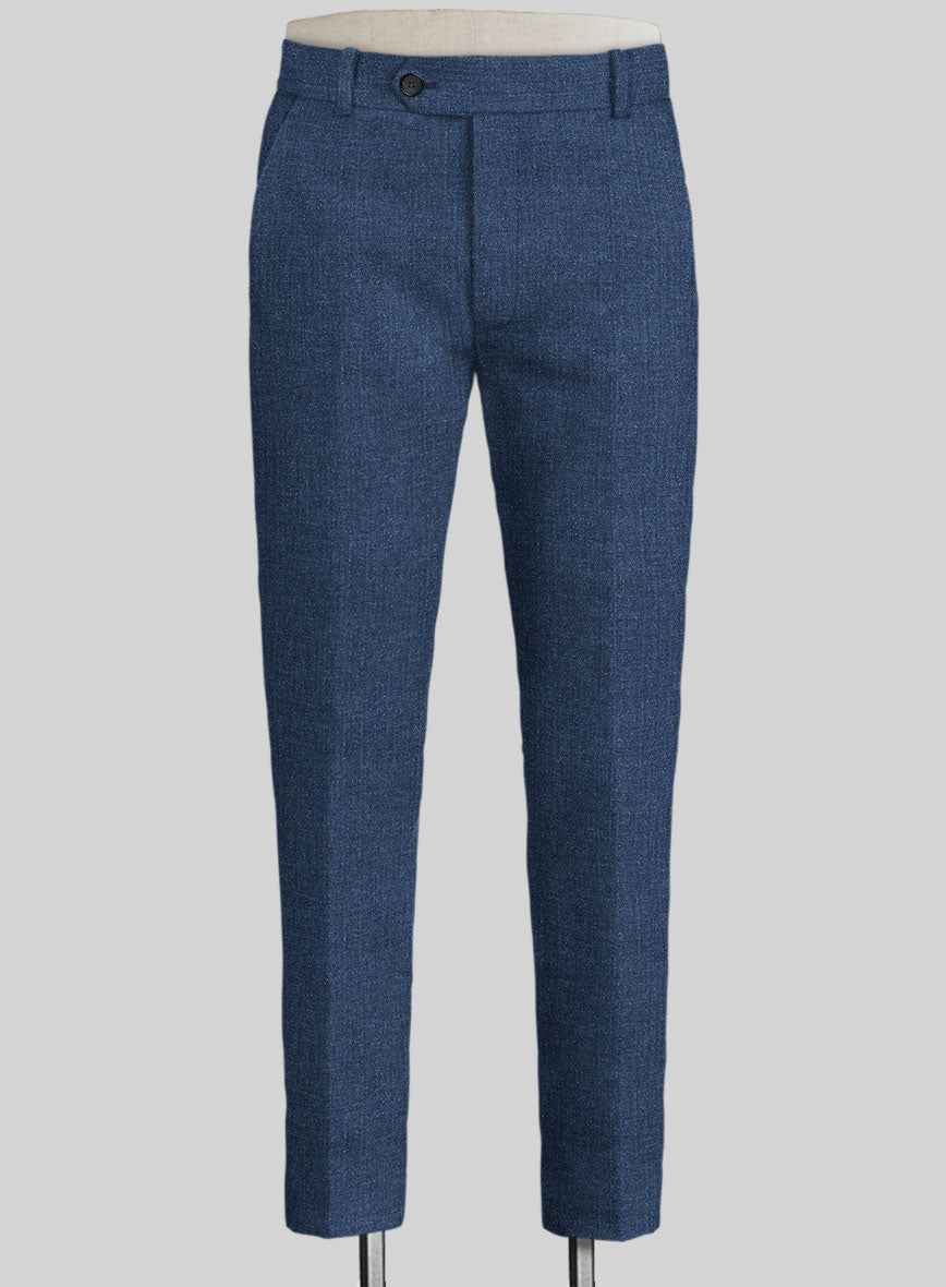 Solbiati Denim Dark Blue Linen Pants - StudioSuits