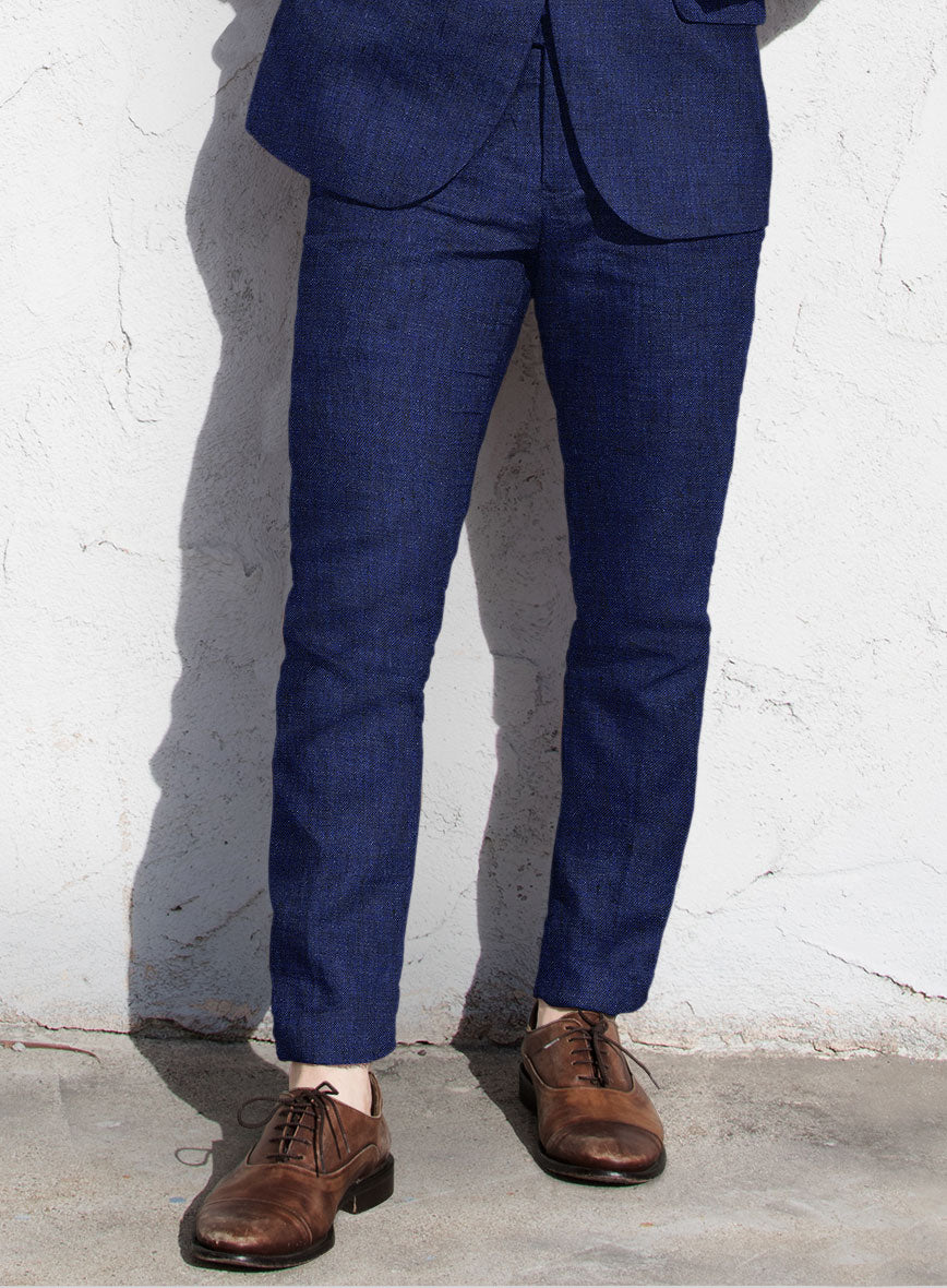 Solbiati Indigo Linen Pants - StudioSuits