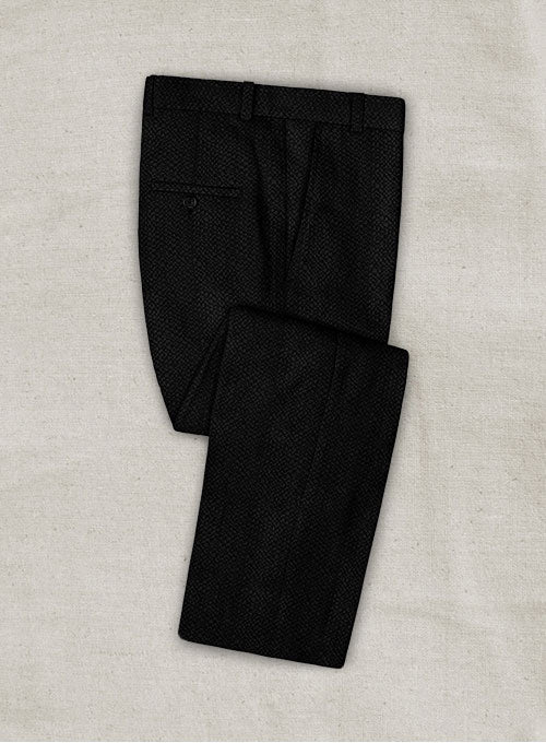 Solbiati Black Seersucker Pants - StudioSuits