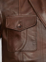 Spanish Brown Leather Blazer - #716 - StudioSuits