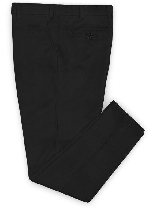 Washed Stretch Summer Weight Black Chino Pants - StudioSuits