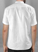 Stripy White and Black Linen Shirt - StudioSuits
