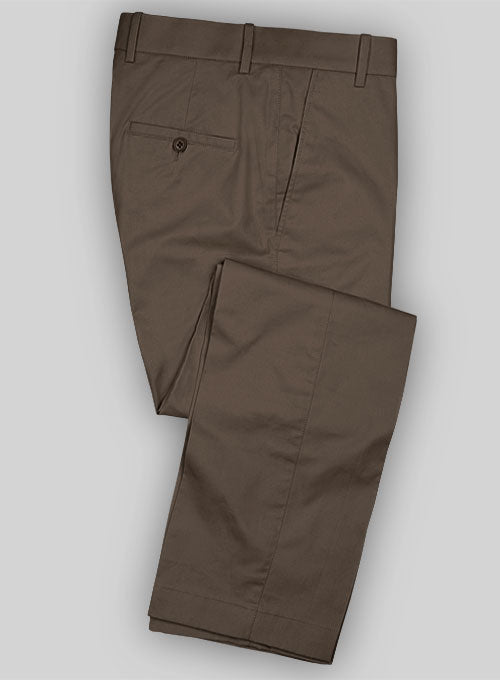 Summer Weight Brown Tailored Chinos - StudioSuits