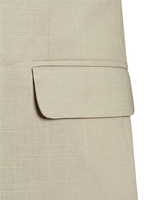 Tropical American Beige Linen Suit - Ready Size - StudioSuits