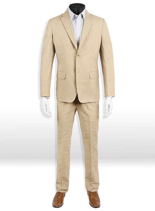 Tropical Beige Linen Suit - StudioSuits