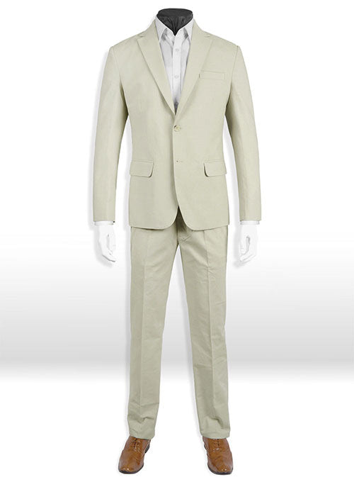 Tropical Light Beige Linen Suit - StudioSuits
