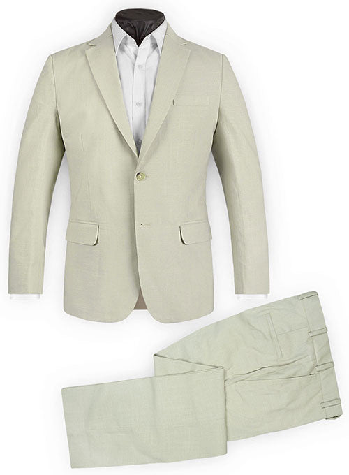 Tropical Light Beige Linen Suit - StudioSuits