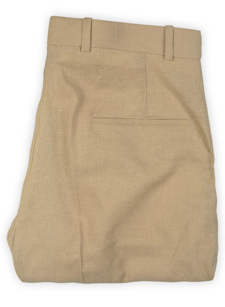 Tropical Tan Linen Pants - 32R - StudioSuits