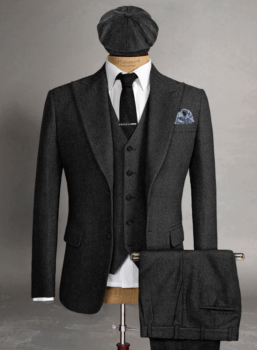 Thomas Shelby Peaky Blinders Charcoal Tweed Suit - StudioSuits