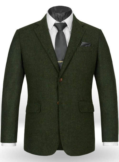 Vintage Herringbone Green Tweed Suit - StudioSuits