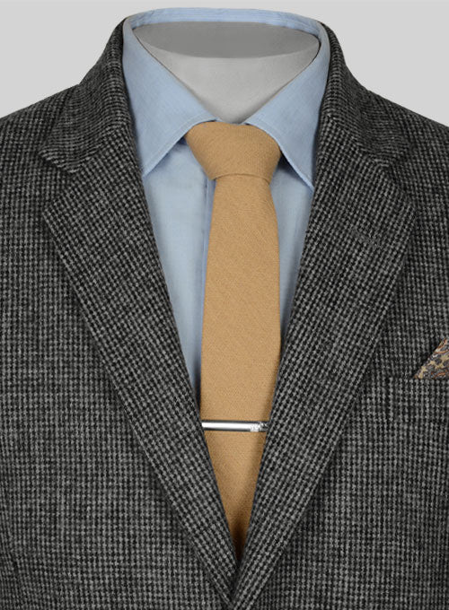 Vintage Gray Macro Weave Tweed Jacket - StudioSuits