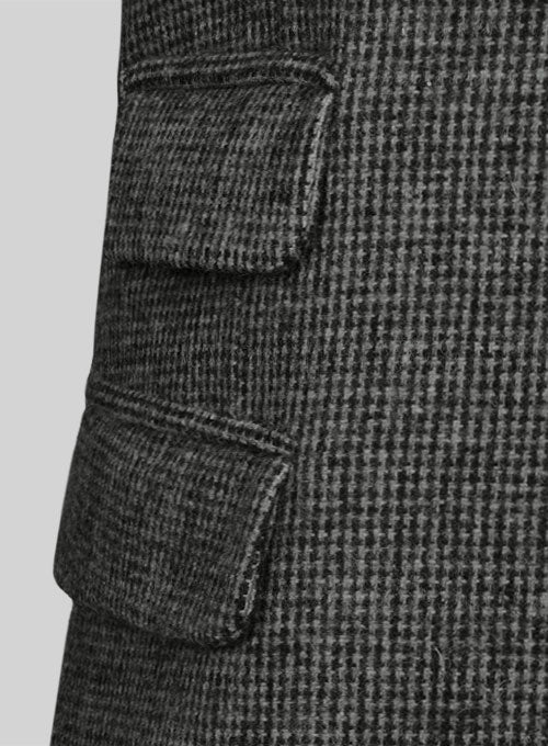 Vintage Gray Macro Weave Tweed Jacket - StudioSuits