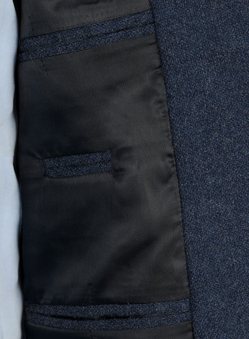 Vintage Rope Weave Dark Blue Tweed Suit - StudioSuits