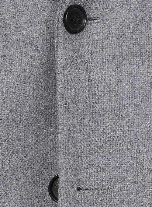 Vintage Rope Weave Gray Blue Tweed Jacket - StudioSuits