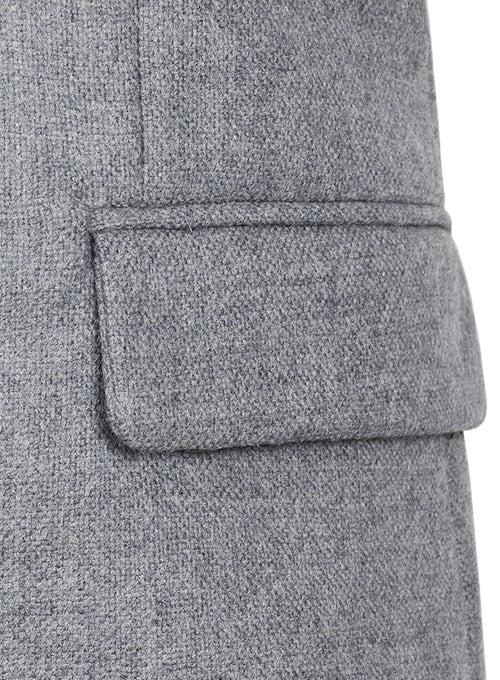 Vintage Rope Weave Gray Blue Tweed Jacket - StudioSuits
