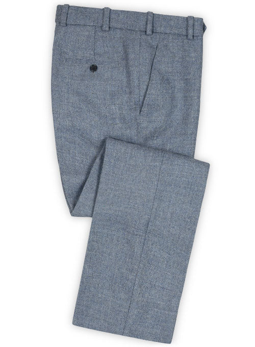 Vintage Rope Weave Spring Blue Tweed Pants - 32R - StudioSuits