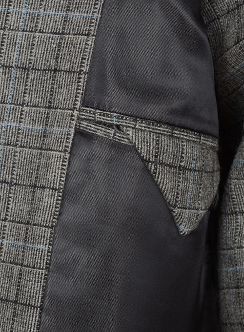 Vintage Sports Checks Gray Tweed Jacket - StudioSuits