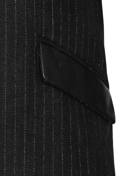 Vintage Stripe Black Tweed Pirana Style Jacket - StudioSuits