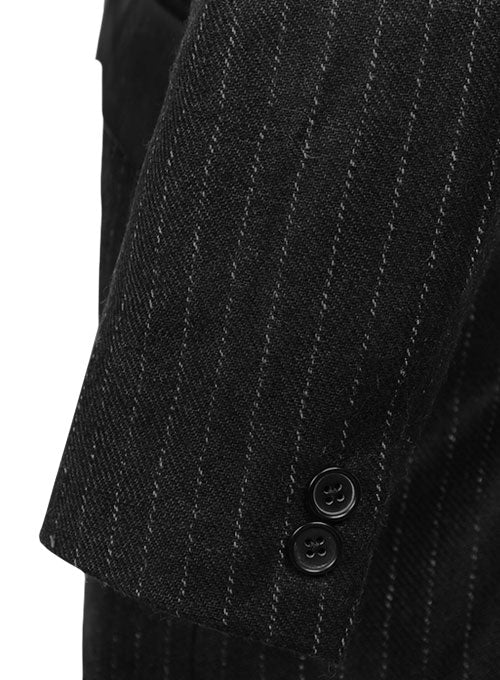 Vintage Stripe Black Tweed Pirana Style Jacket - StudioSuits