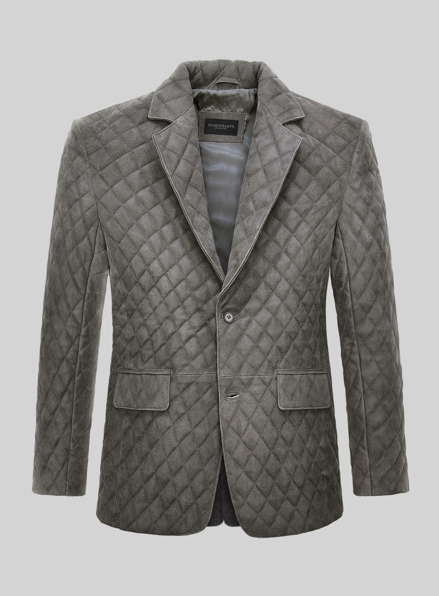 Vintage Dirty Gray Bocelli Quilted Leather Blazer – StudioSuits