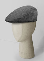 Vintage Gray Macro Weave Tweed Flat Cap - StudioSuits