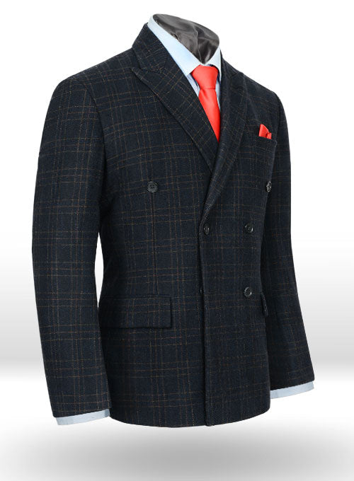 Vintage Jones Navy Checks Tweed Suit - StudioSuits