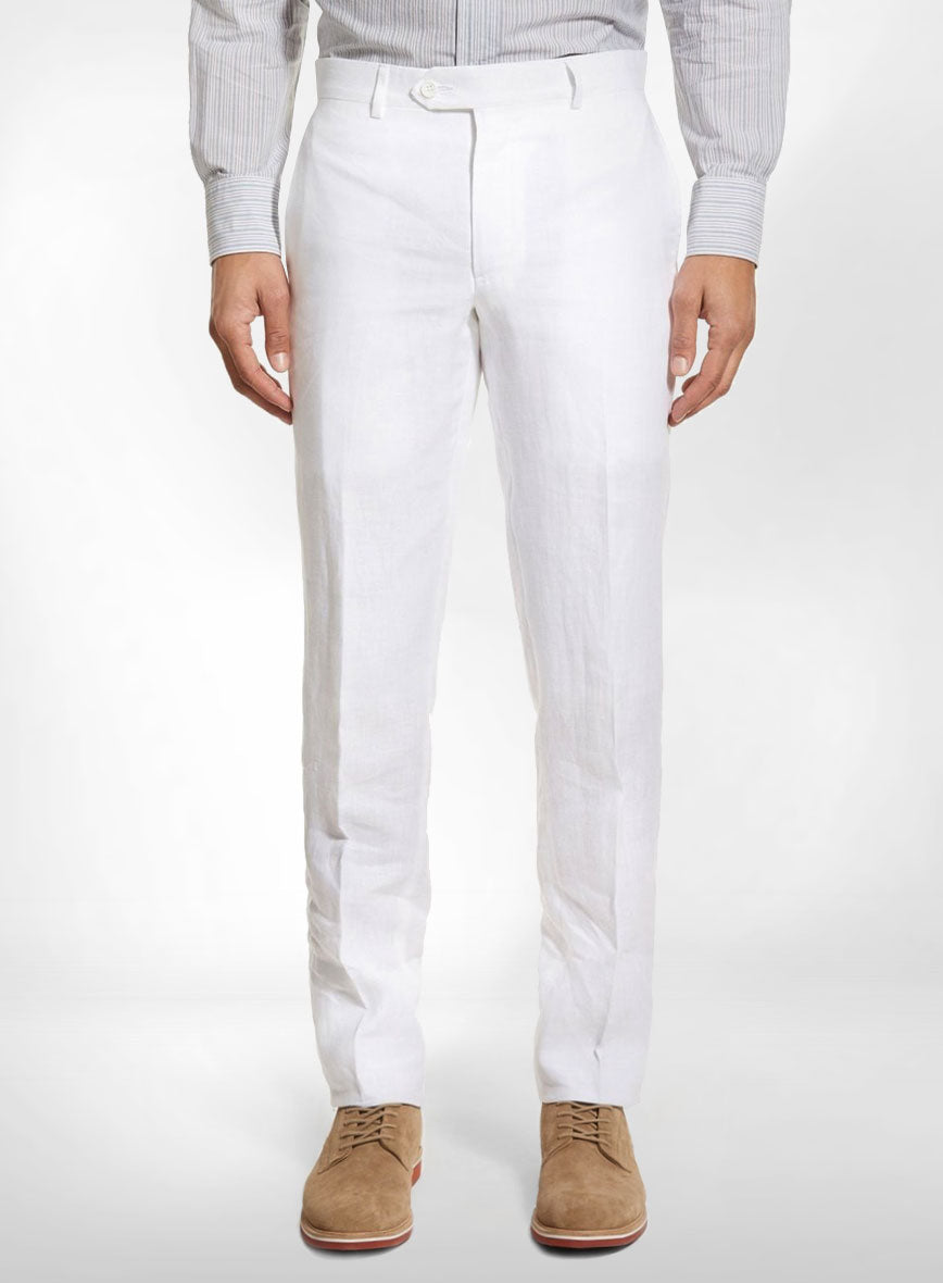 Men's White Linen Pants by StudioSuits Men's White Linen Pants by StudioSuits
