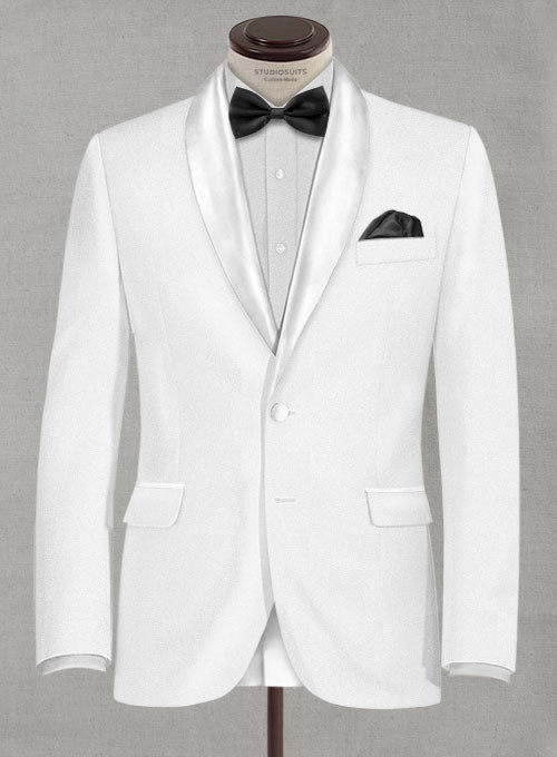 White Tuxedo Jacket - Satin Lapel - StudioSuits