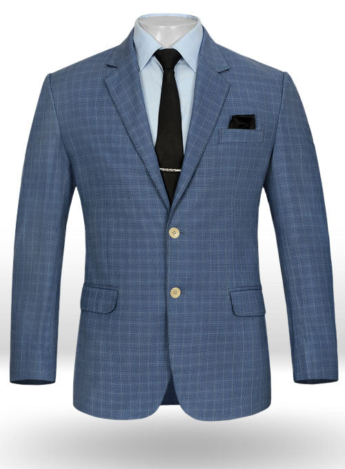 York Euro Blue Pick Stitched Chino Jacket - StudioSuits