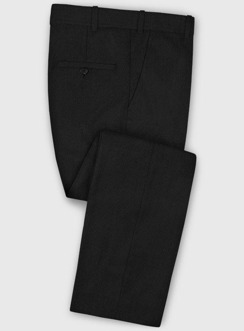 Men's Lanificio Zegna Traveller Black Wool Pants by StudioSuits Men's Lanificio Zegna Traveller Black Wool Pants by StudioSuits