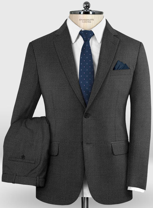 Lanificio Zegna Trofeo Charcoal Wool Suit - StudioSuits