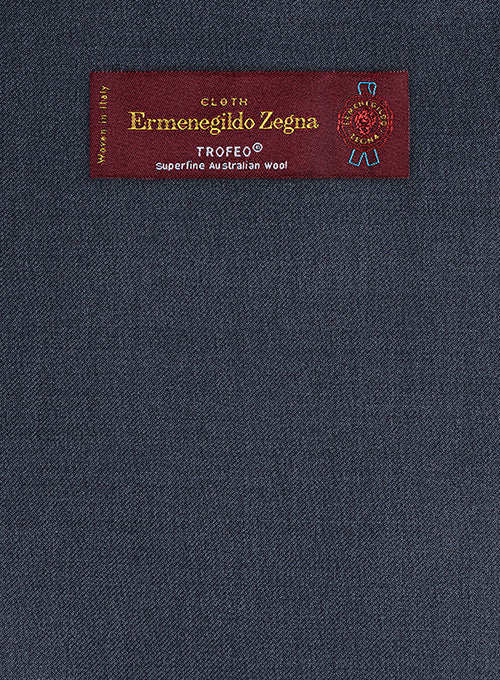 Lanificio Zegna Trofeo Slate Blue Wool Pants - StudioSuits
