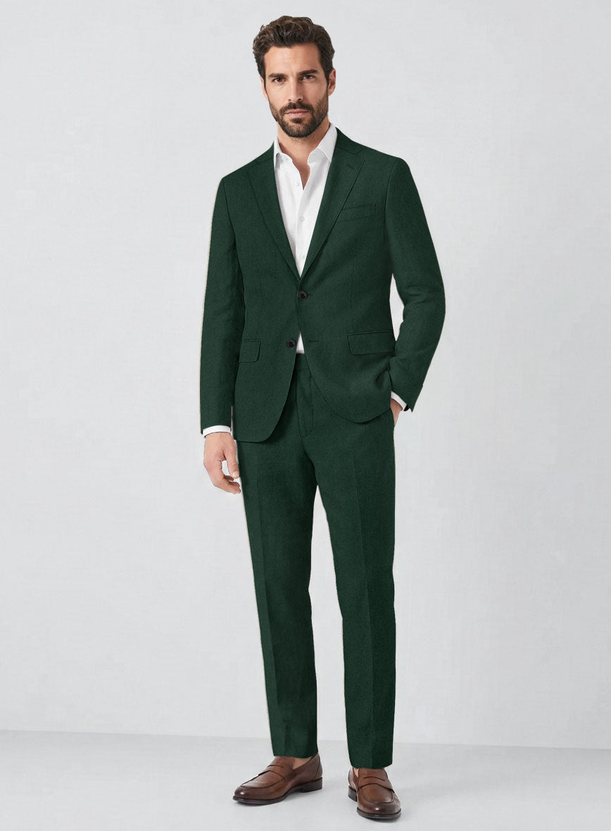 Solbiati Art Du Lin Green Linen Suit - StudioSuits
