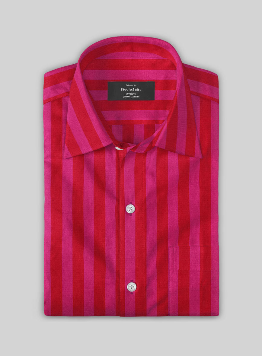 Berry Stripe Organic Cotton Shirt - StudioSuits