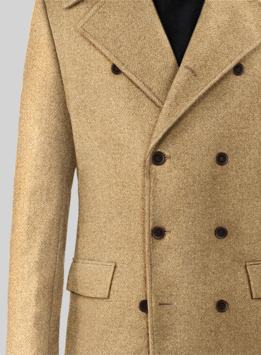 Highlander Sahara Beige Tweed GQ Overcoat - StudioSuits