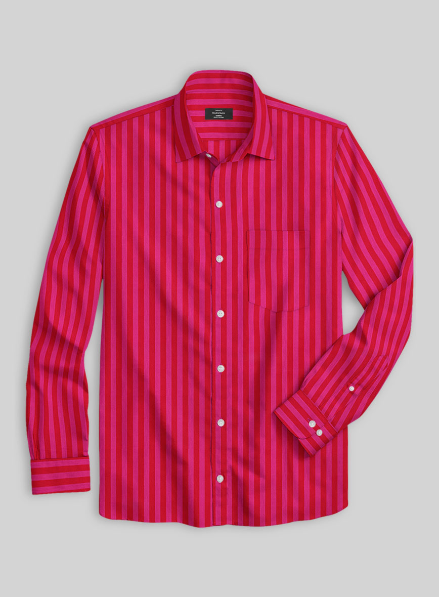 Berry Stripe Organic Cotton Shirt - StudioSuits