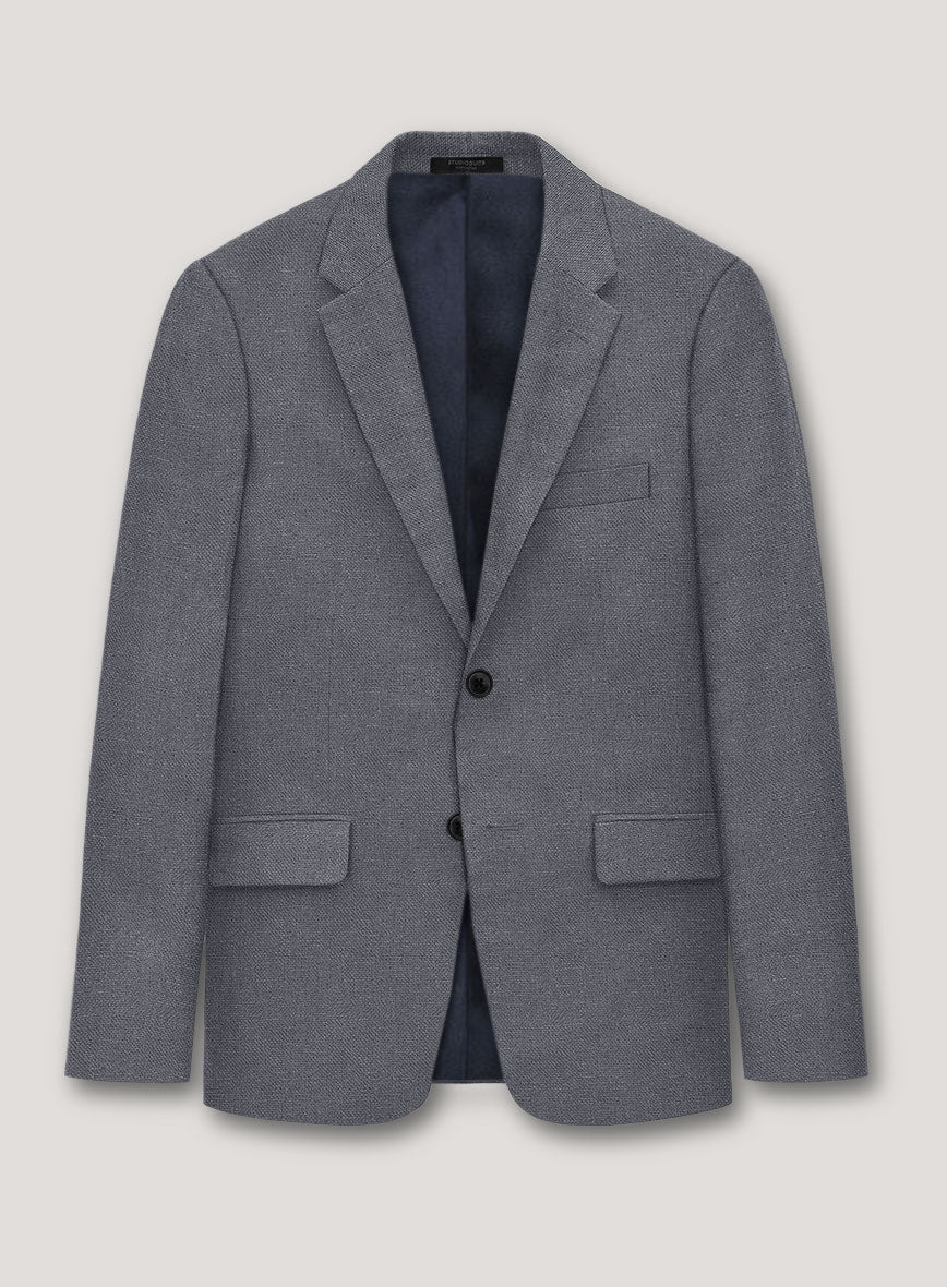 Italian Prato Gray Dobby Linen Jacket - StudioSuits