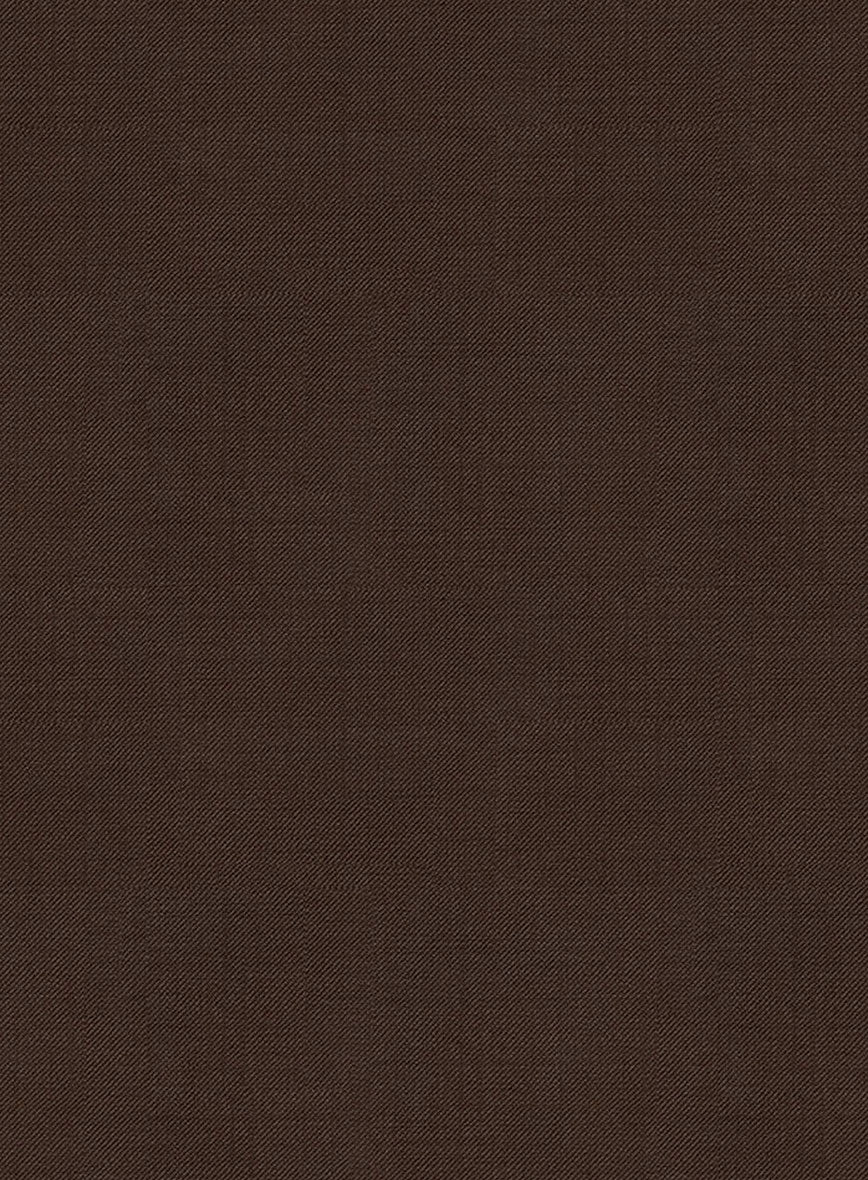 Worsted Brown Wool Nehru Jacket - StudioSuits