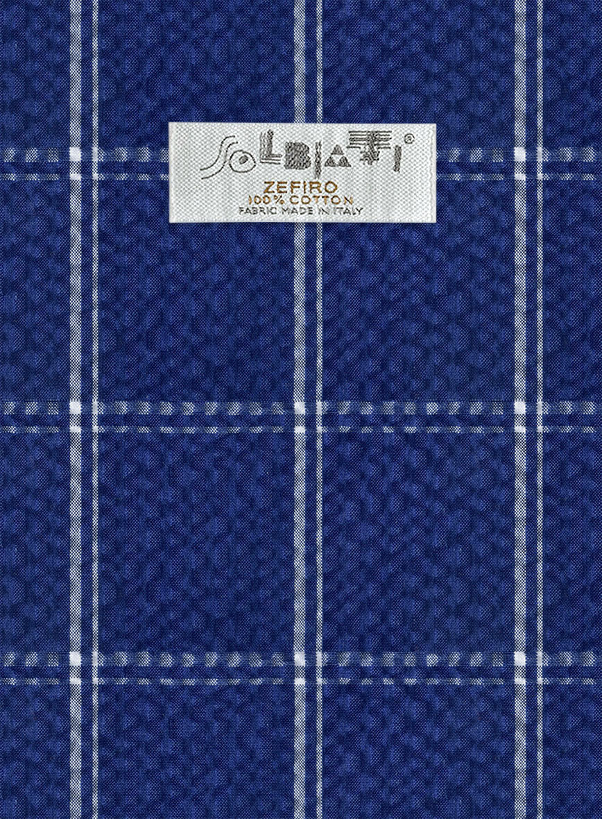 Solbiati Cobalt Blue Checks Seersucker Suit - StudioSuits