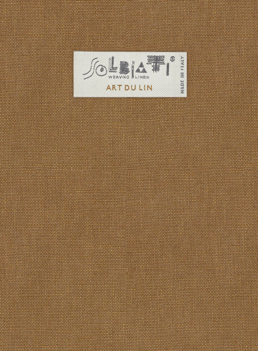Solbiati Art Du Lin Tan Linen Pants - StudioSuits