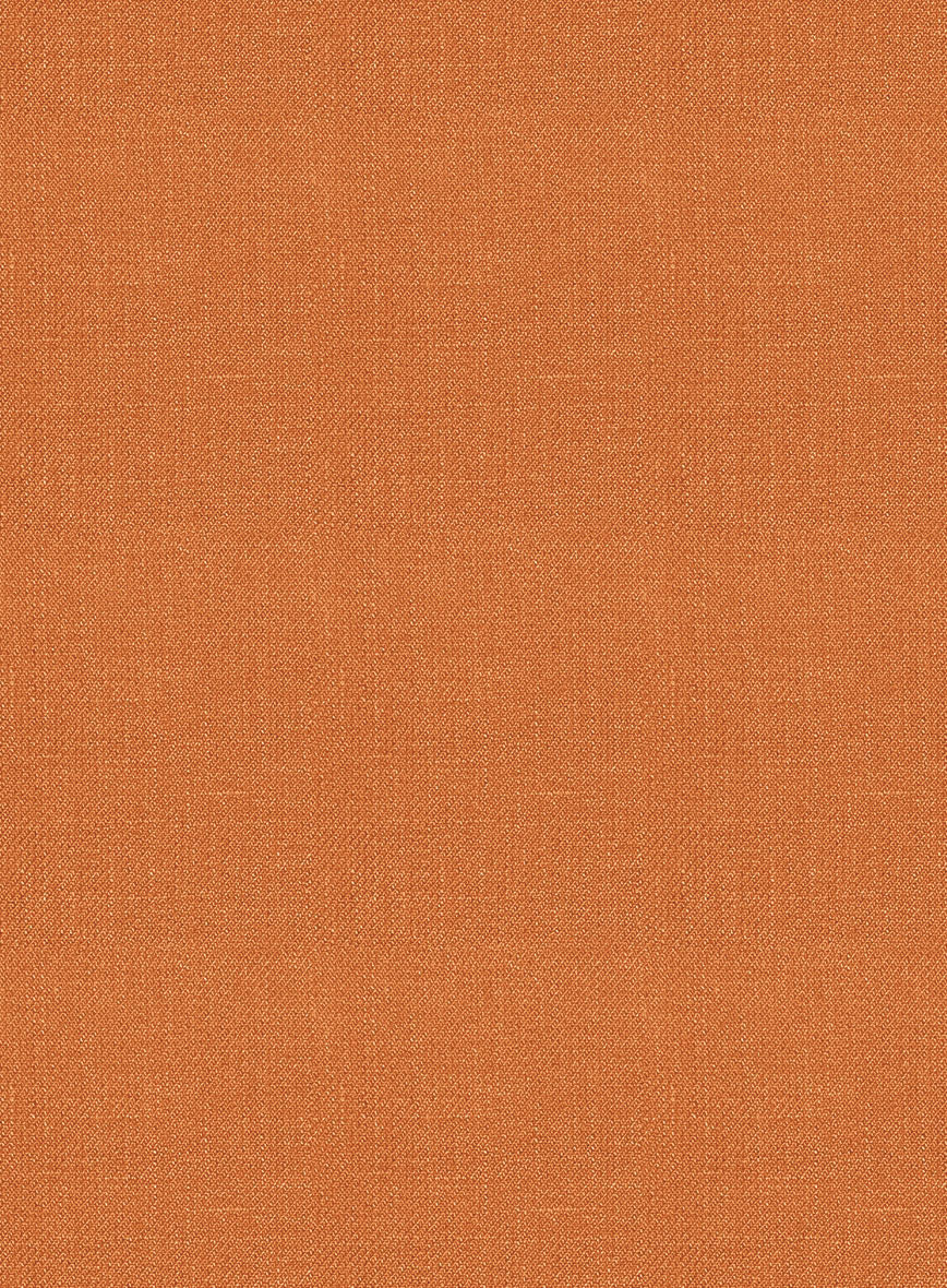 Italian Prato Orange Linen Pants - StudioSuits