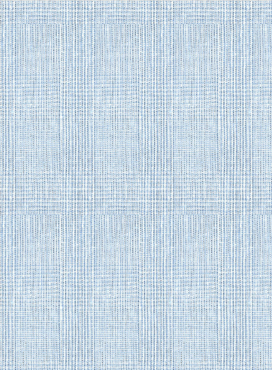 Italian Prato Blue Glen Linen Pants - StudioSuits