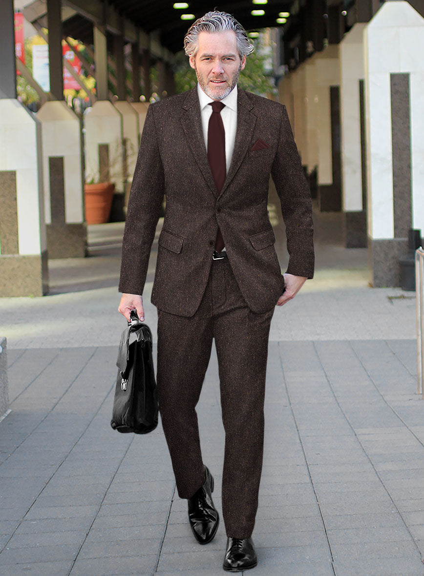 Brown Flecks Donegal Tweed Suit - StudioSuits