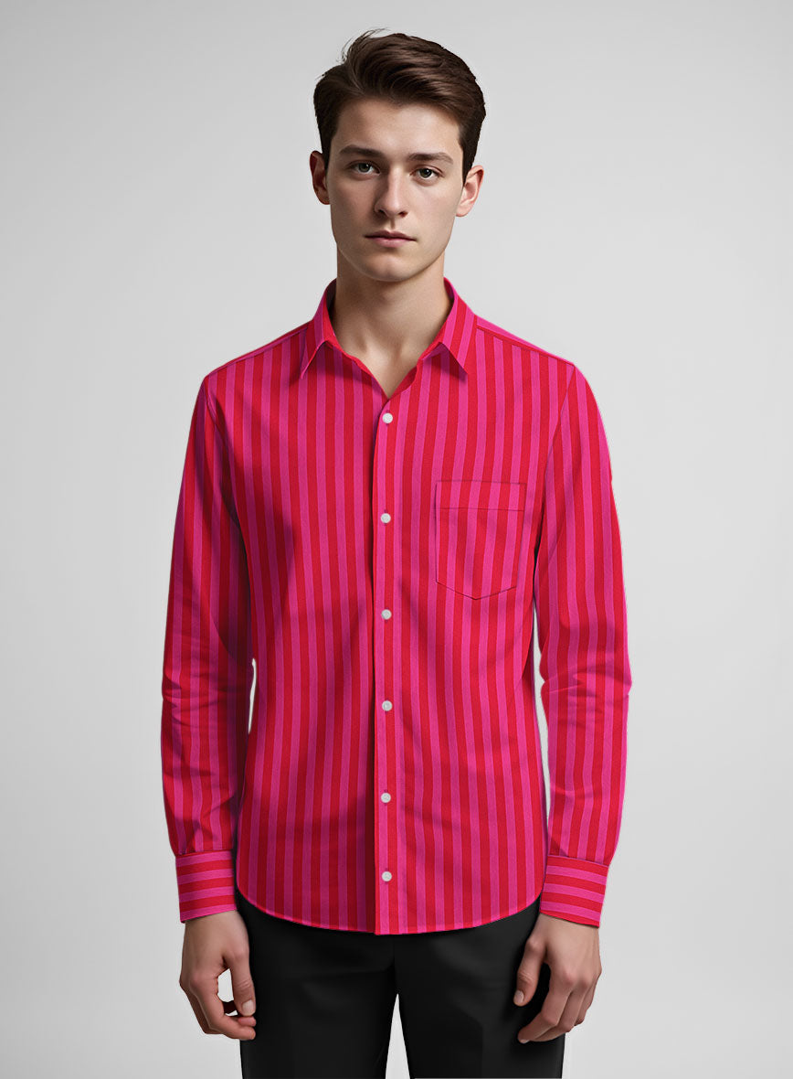 Berry Stripe Organic Cotton Shirt - StudioSuits